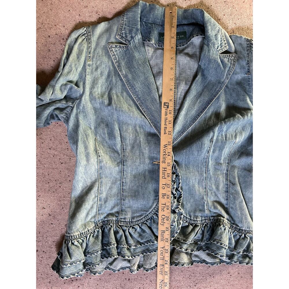 Ralph Lauren Jeans Co Ruffled Denim Jacket 12 Boho Western Ruffles Cowgirl - Picture 4 of 7